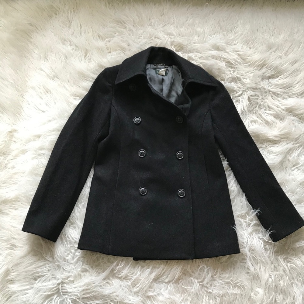 J. Crew Melton Pea‎ Coat Jacket Double Breasted - Picture 1 of 9